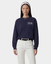 Pull à col rond Promo - Bleu marine/Blanc
