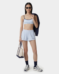 Short disco brodé « Serif Logo » - Ciel