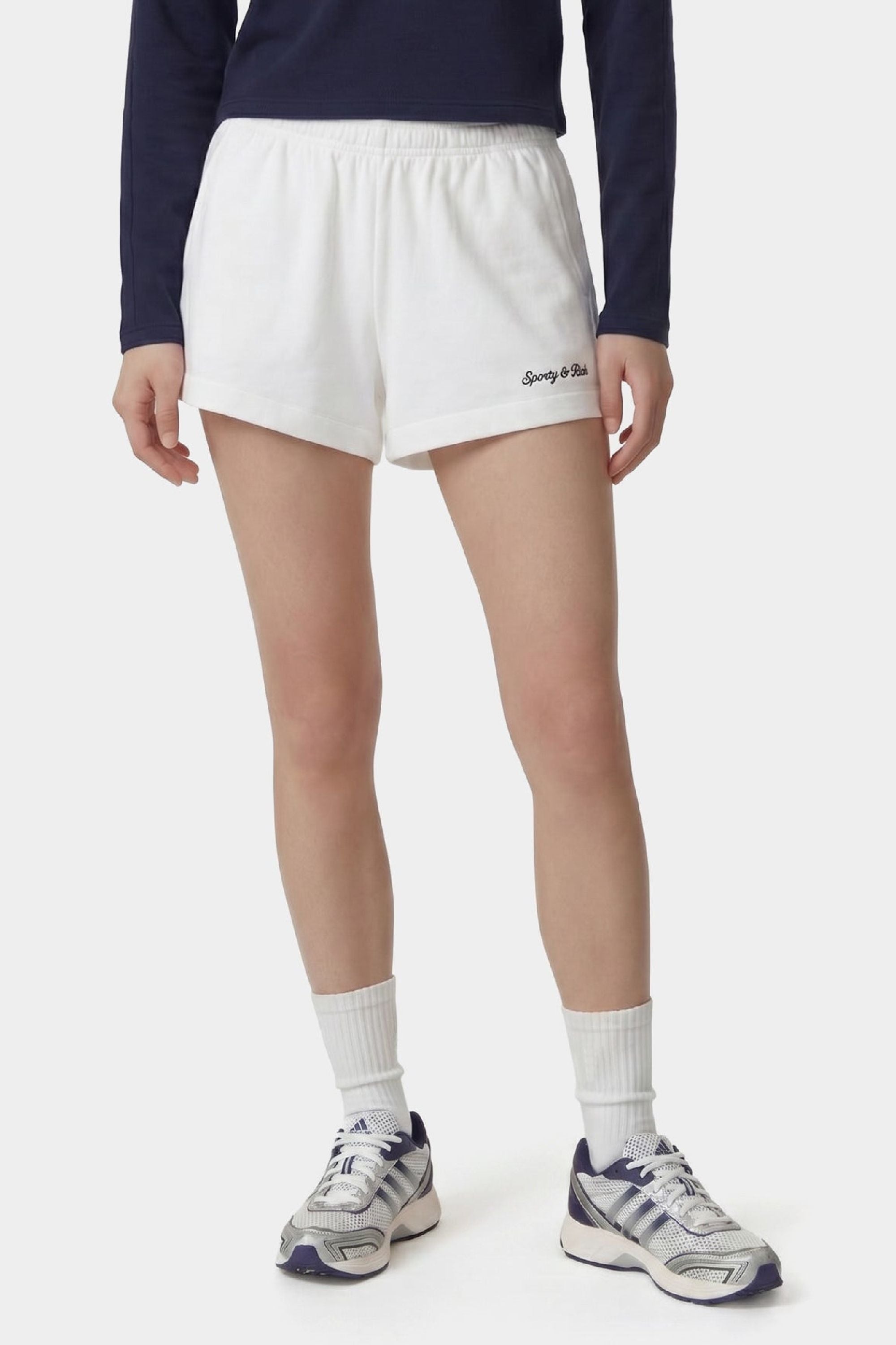 Short Syracuse Embroidered Disco - Blanc & Bleu Marine
