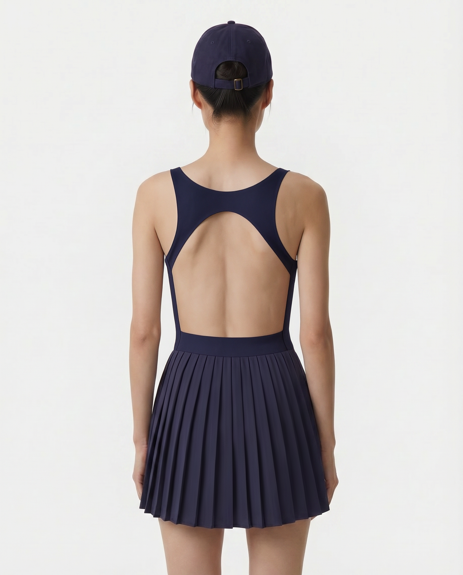 Robe de tennis Signature Logo - Bleu marine/Blanc