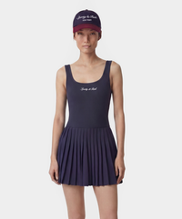 Robe de tennis Signature Logo - Bleu marine/Blanc