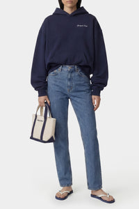 Sweatshirt brodé Syracuse - Bleu Marine & Blanc