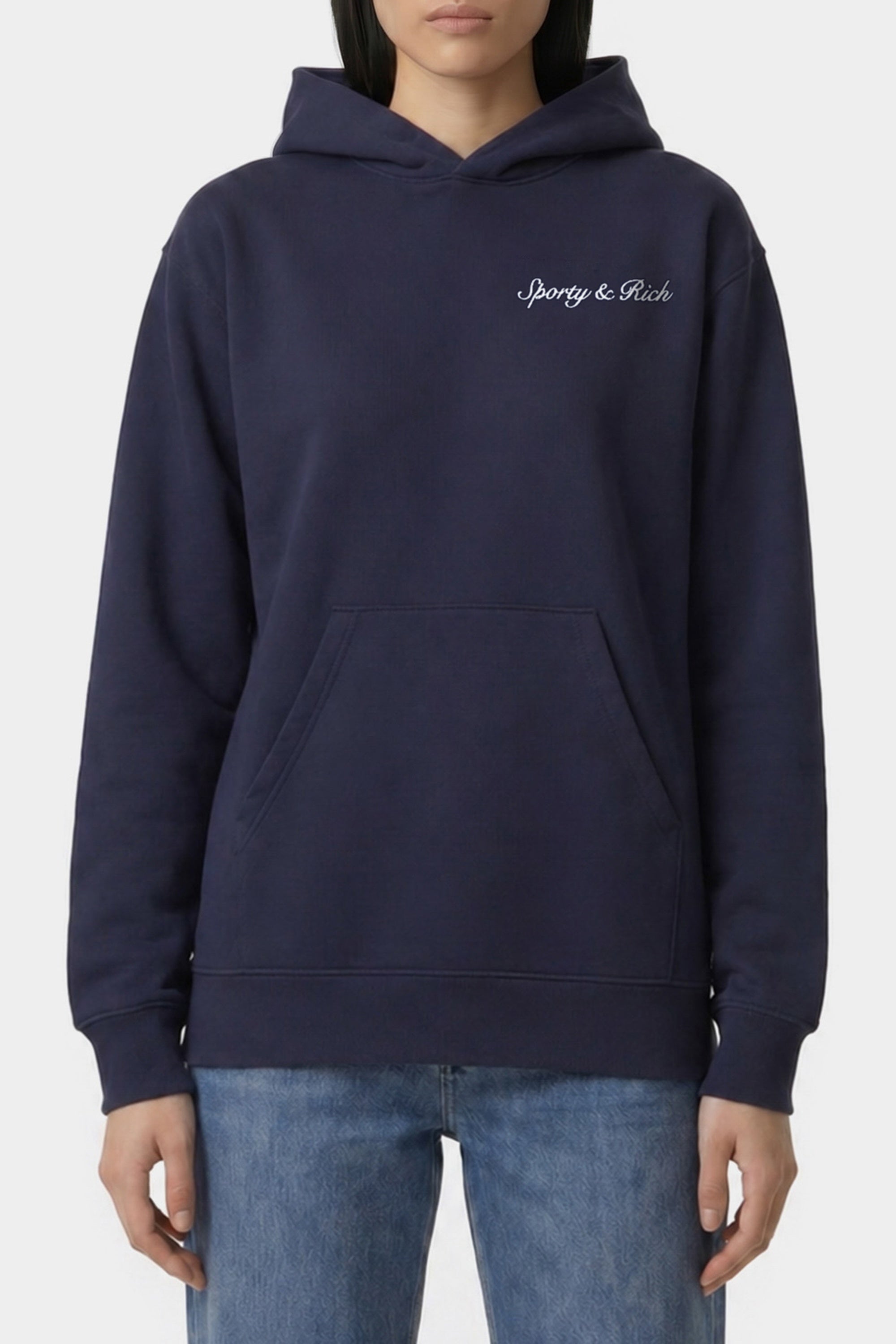 Sweatshirt brodé Syracuse - Bleu Marine & Blanc