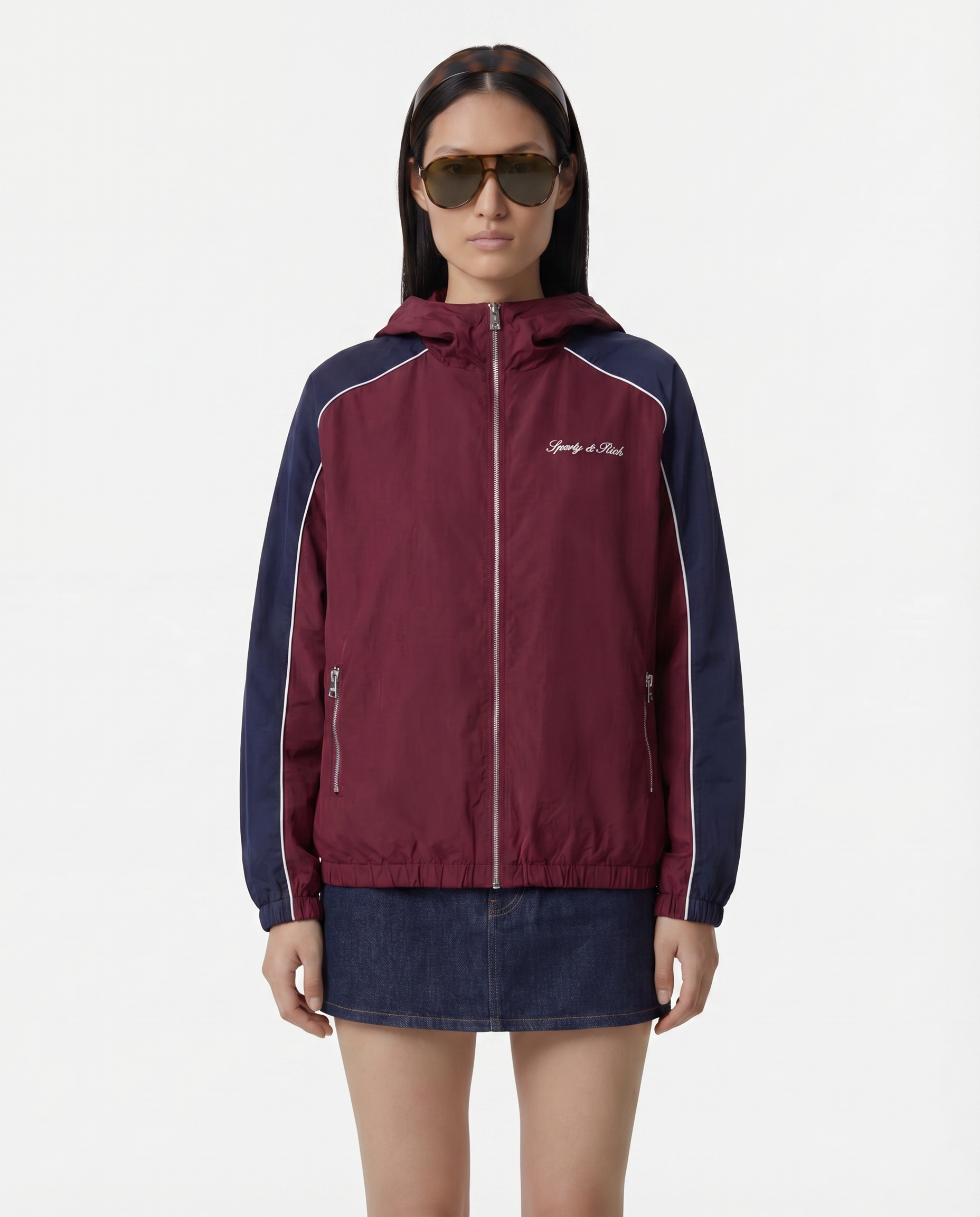 Veste de sport à logo emblématique - Bordeaux/Blanc/Bleu marine