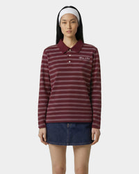 Polo Easy à logo Signature - Bordeaux/Blanc