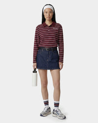 Polo Easy à logo Signature - Bordeaux/Blanc