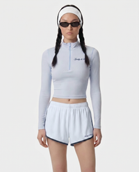 Pull de sport à col zippé Signature Logo - Ciel