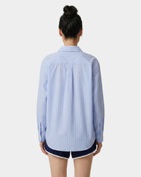 Chemise oversize SRC - Rayures ciel