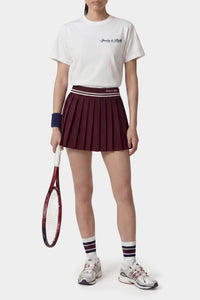 Signature Logo Abigail Skirt - Bordeaux & White