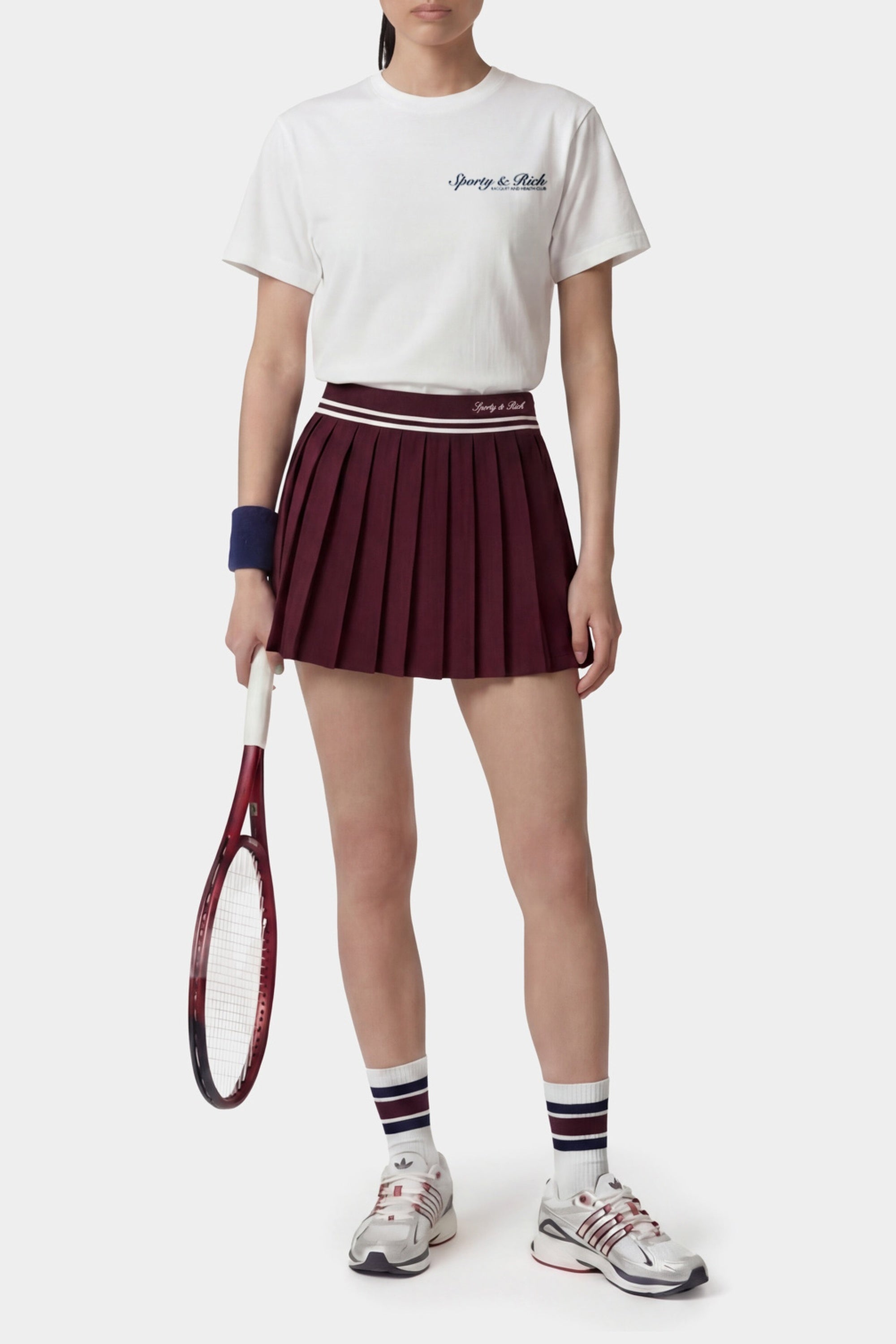 Signature Logo Abigail Skirt - Bordeaux & White