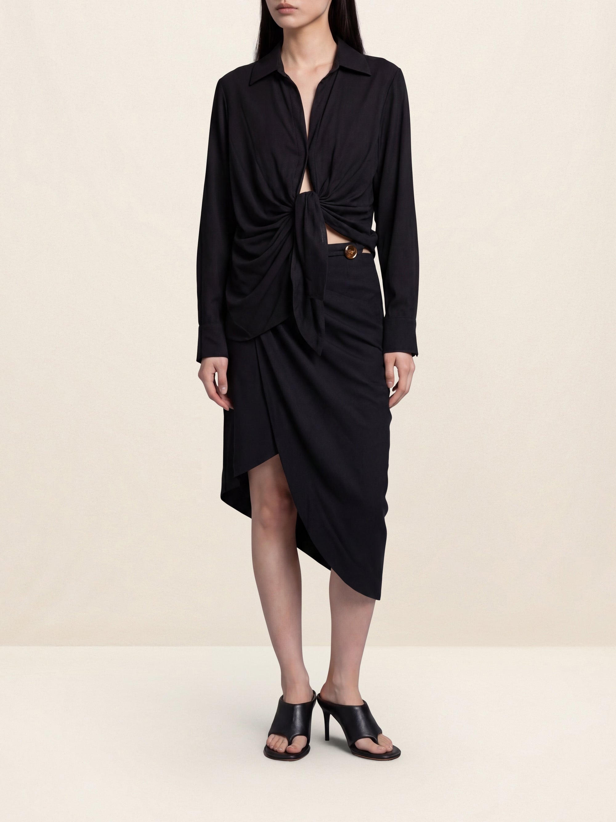 Chemise Bahia drapée - Black