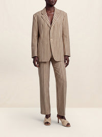 BEIGE BROWN STRIPES LA VESTE D'HOMME