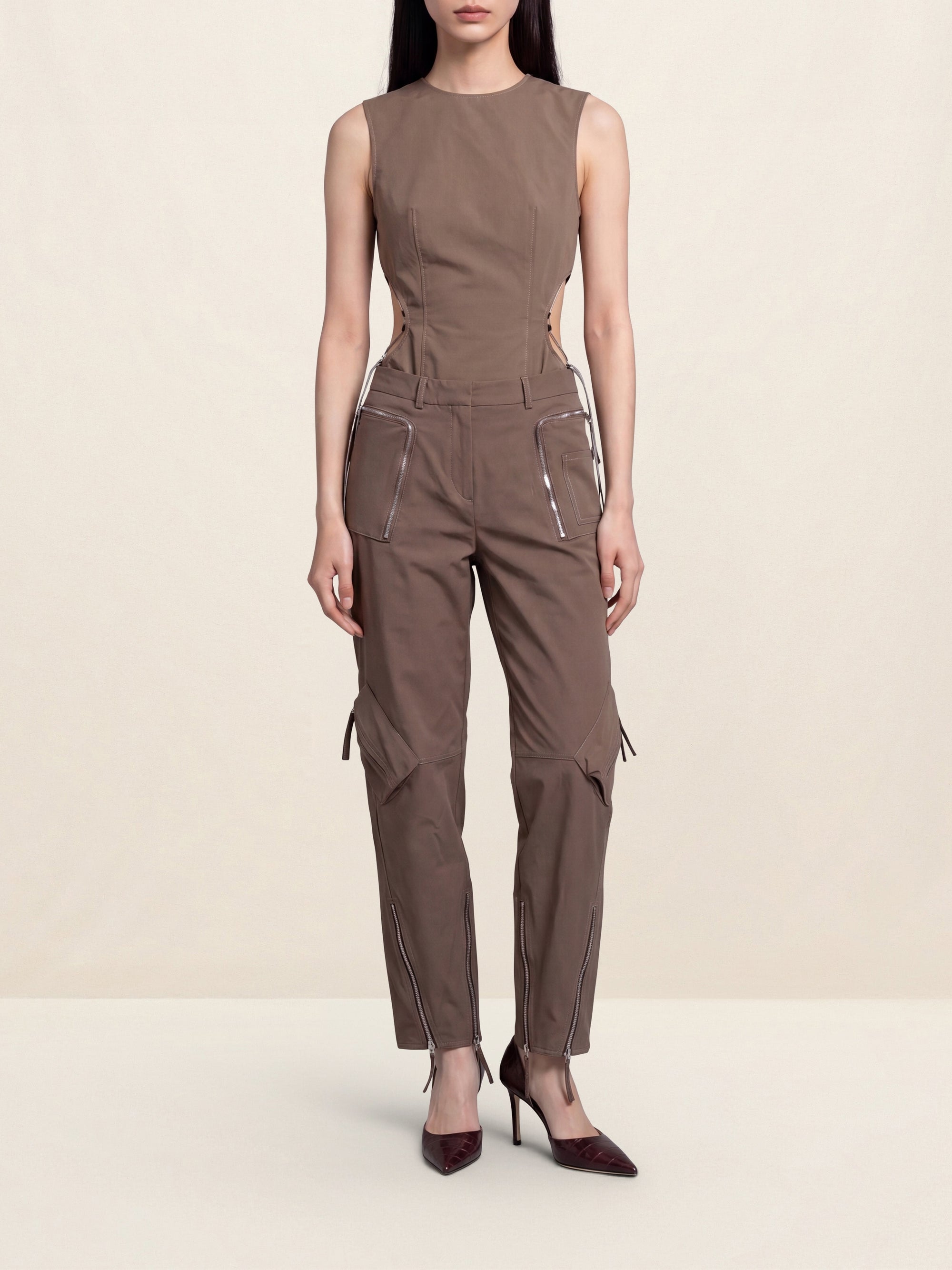 Blouse courte Brasso - Brown