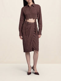 BROWN LEAVES JACQUARD LA JUPE BODRI