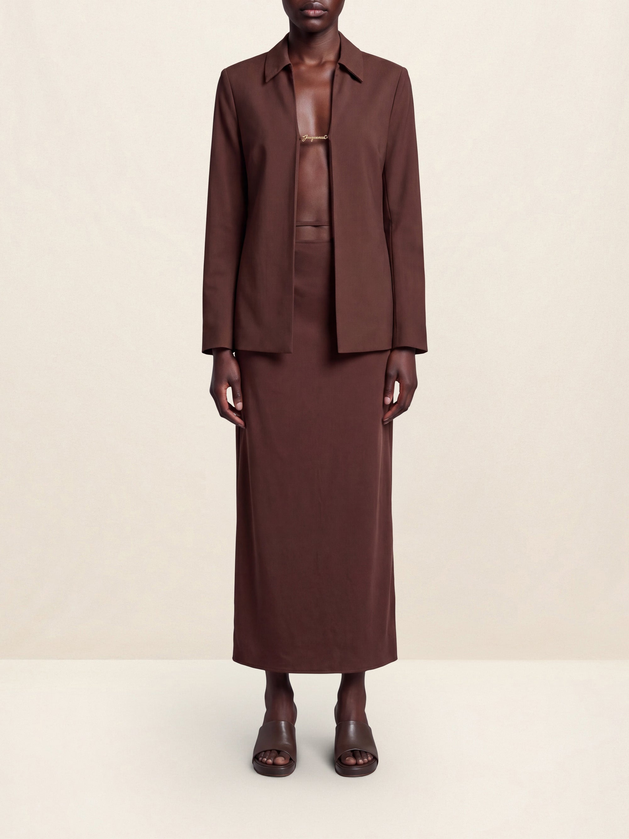 Jupe Notte satinée - Dark Brown