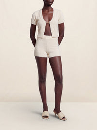 Cardigan Neva à logo métallique en maille - Off White