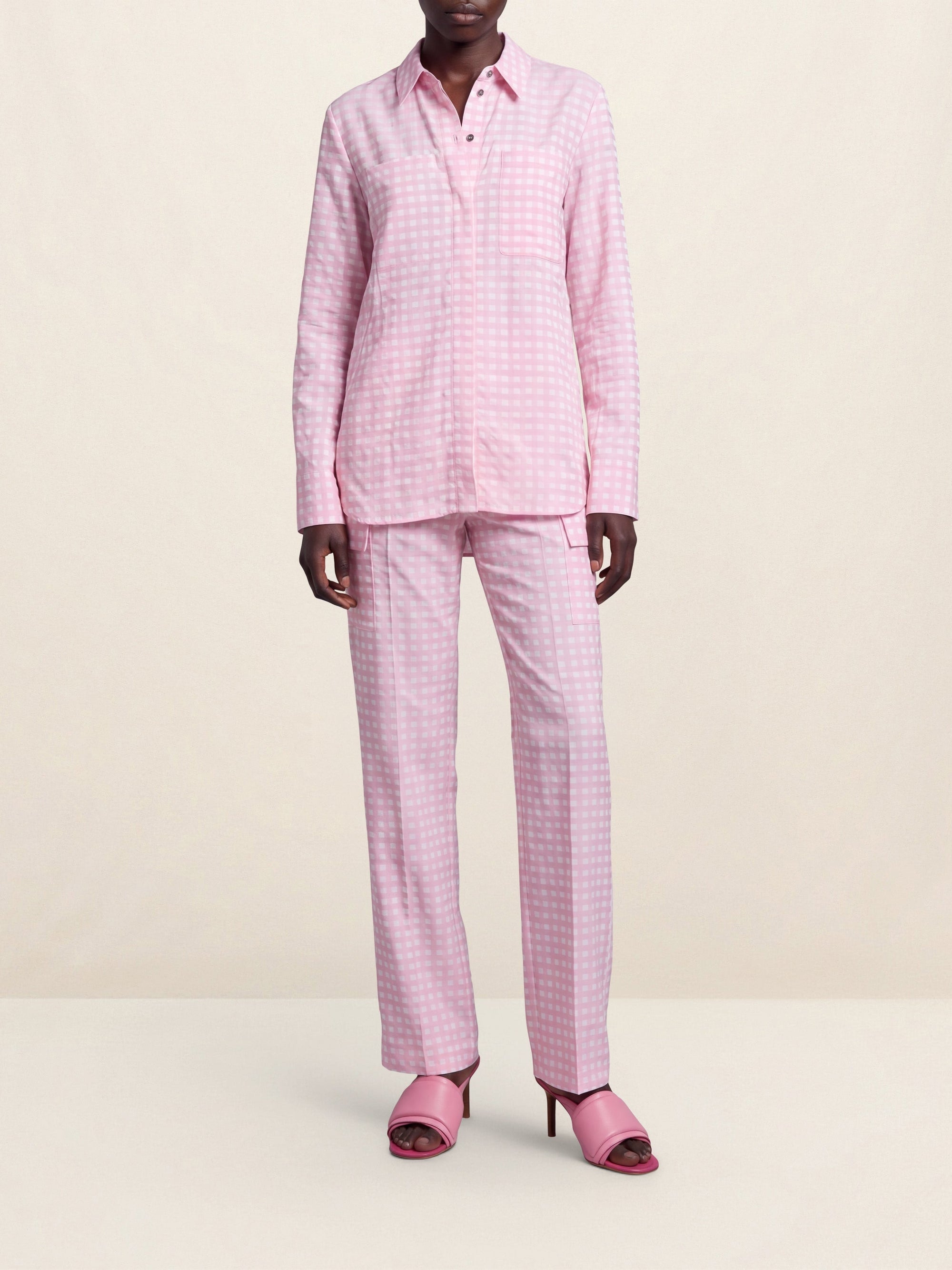 PINK CHECKS LE PANTALON MORANGO