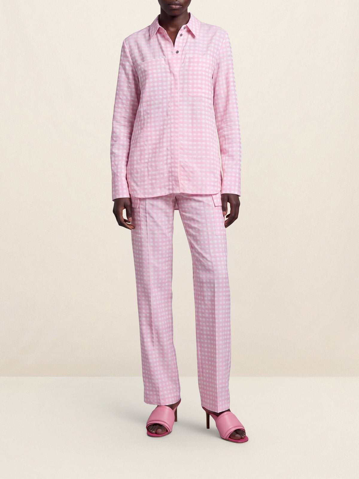 90€ / 9 sold //20 QTY / ST45%   Chemise Passio à dos fendu - Pink Checks