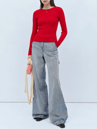 Pull iconique poignets élastiques en maille côtelé - Ruby