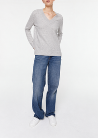 V-neck cashmere jumper - Pale Grey