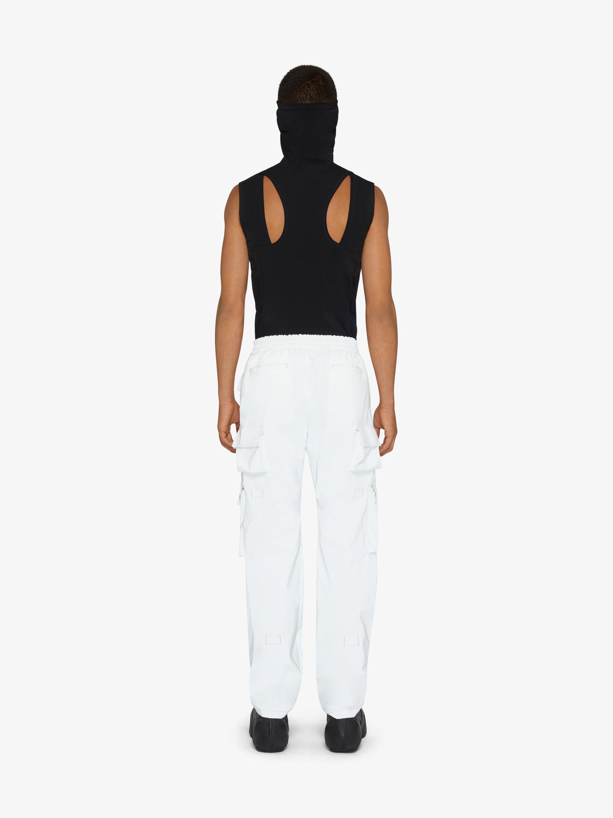 Top balaclava à découpes sans manches - Black