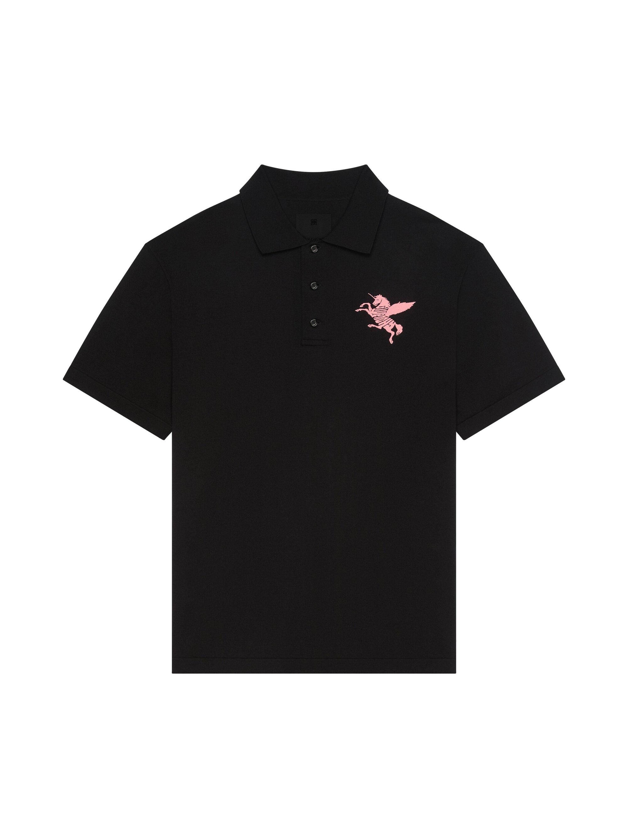 Polo en maille avec broderie licorne - Black