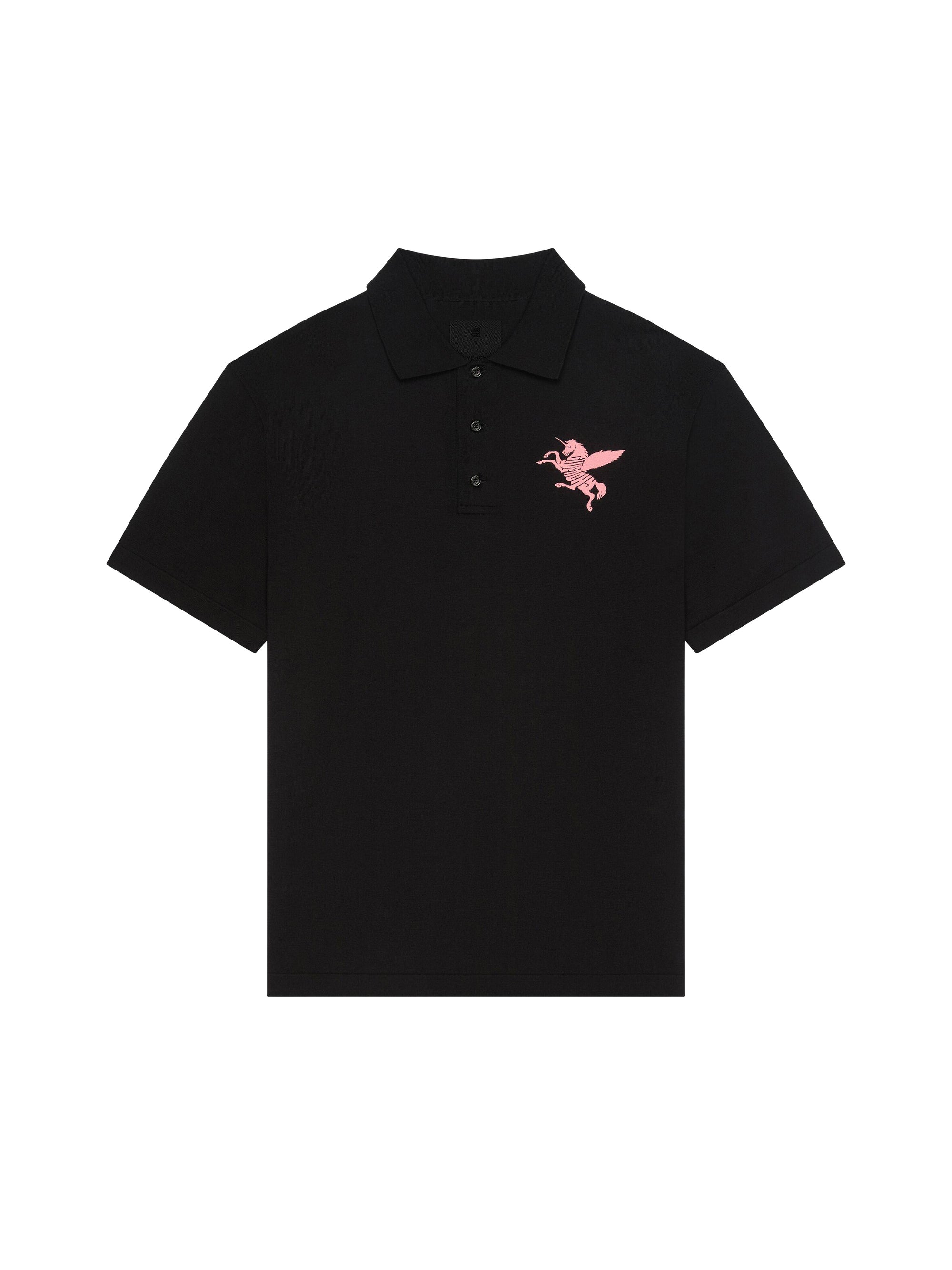 Polo en maille avec broderie licorne - Black