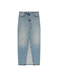Jupe en denim 4G avec fente - Medium Blue