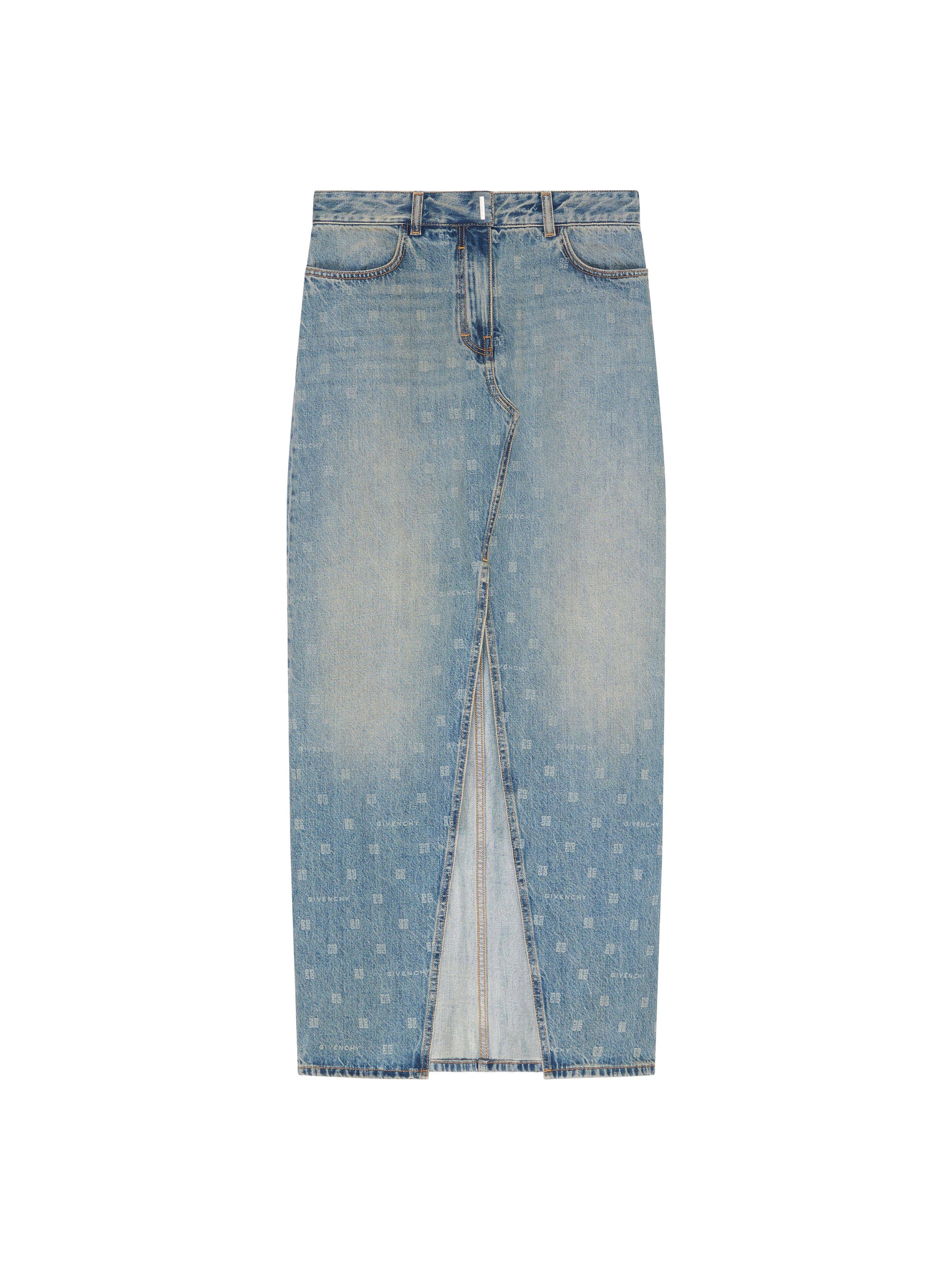 Jupe en denim 4G avec fente - Medium Blue