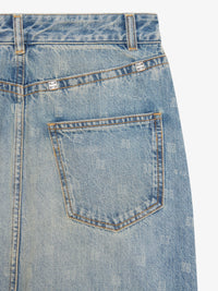 Jupe en denim 4G avec fente - Medium Blue