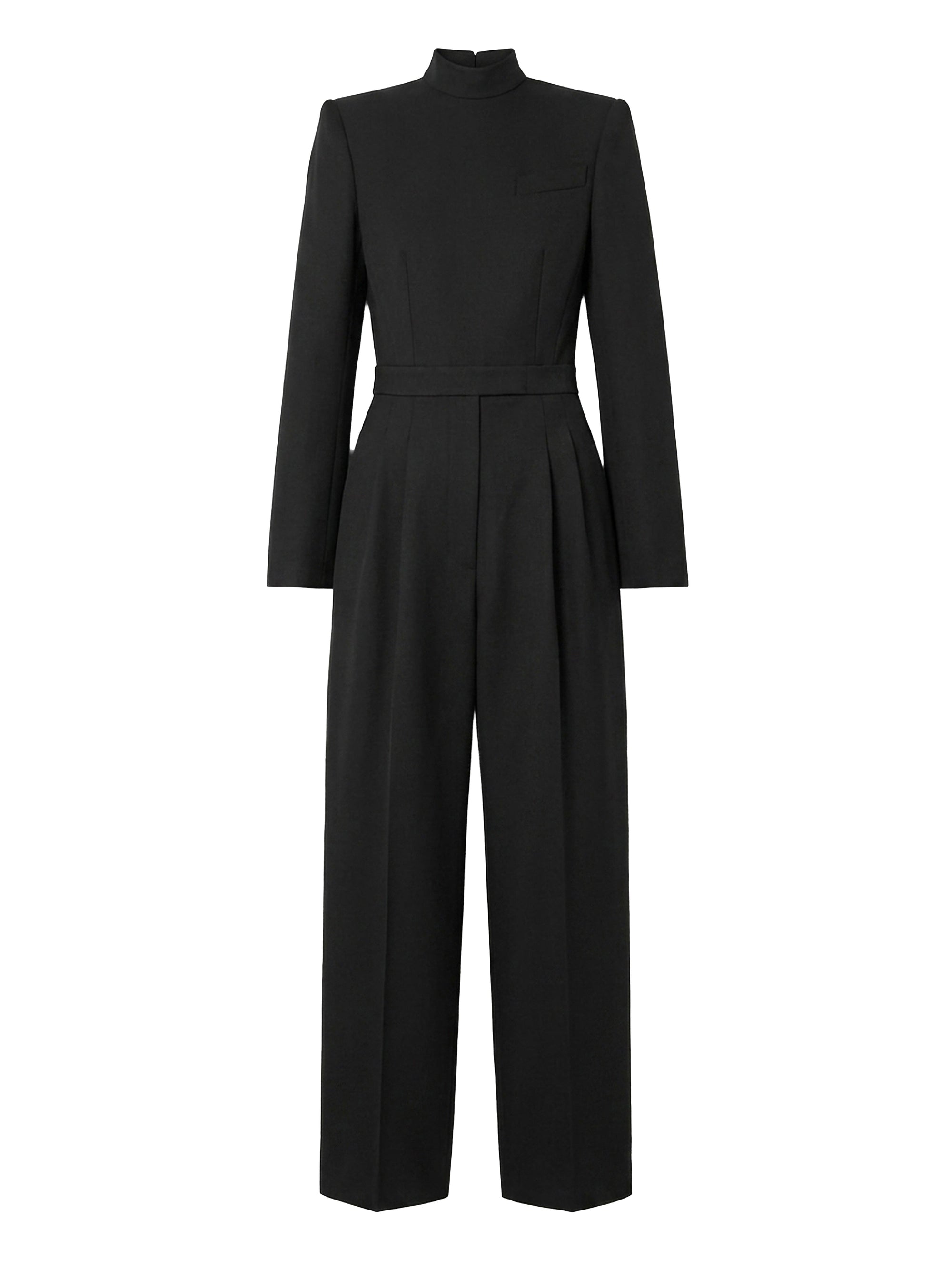 Combinaison dos ouvert en laine - Black