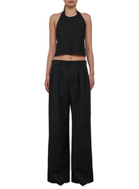 Pantalon taille basse en laine - Black