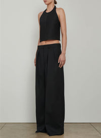 Pantalon taille basse en laine - Black