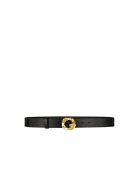 Ceinture à boucle en chaîne en cuir - Noir