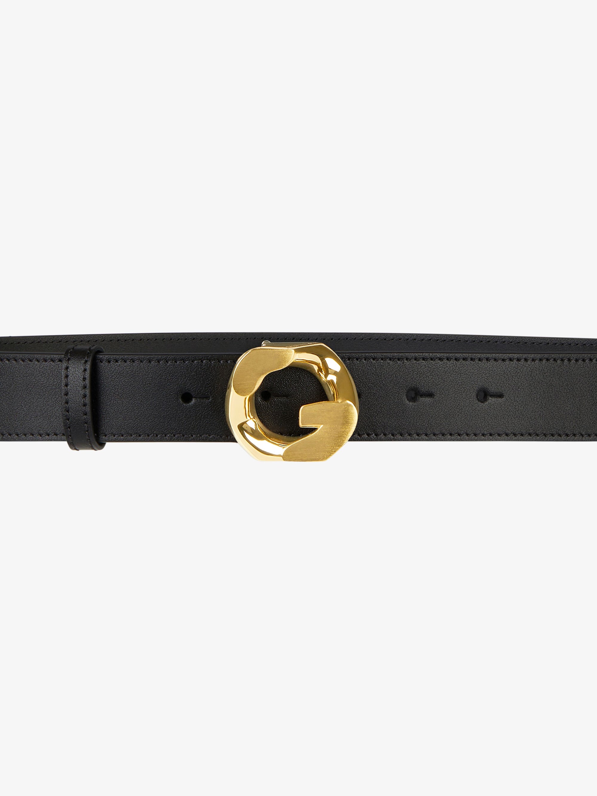 Ceinture à boucle en chaîne en cuir - Noir