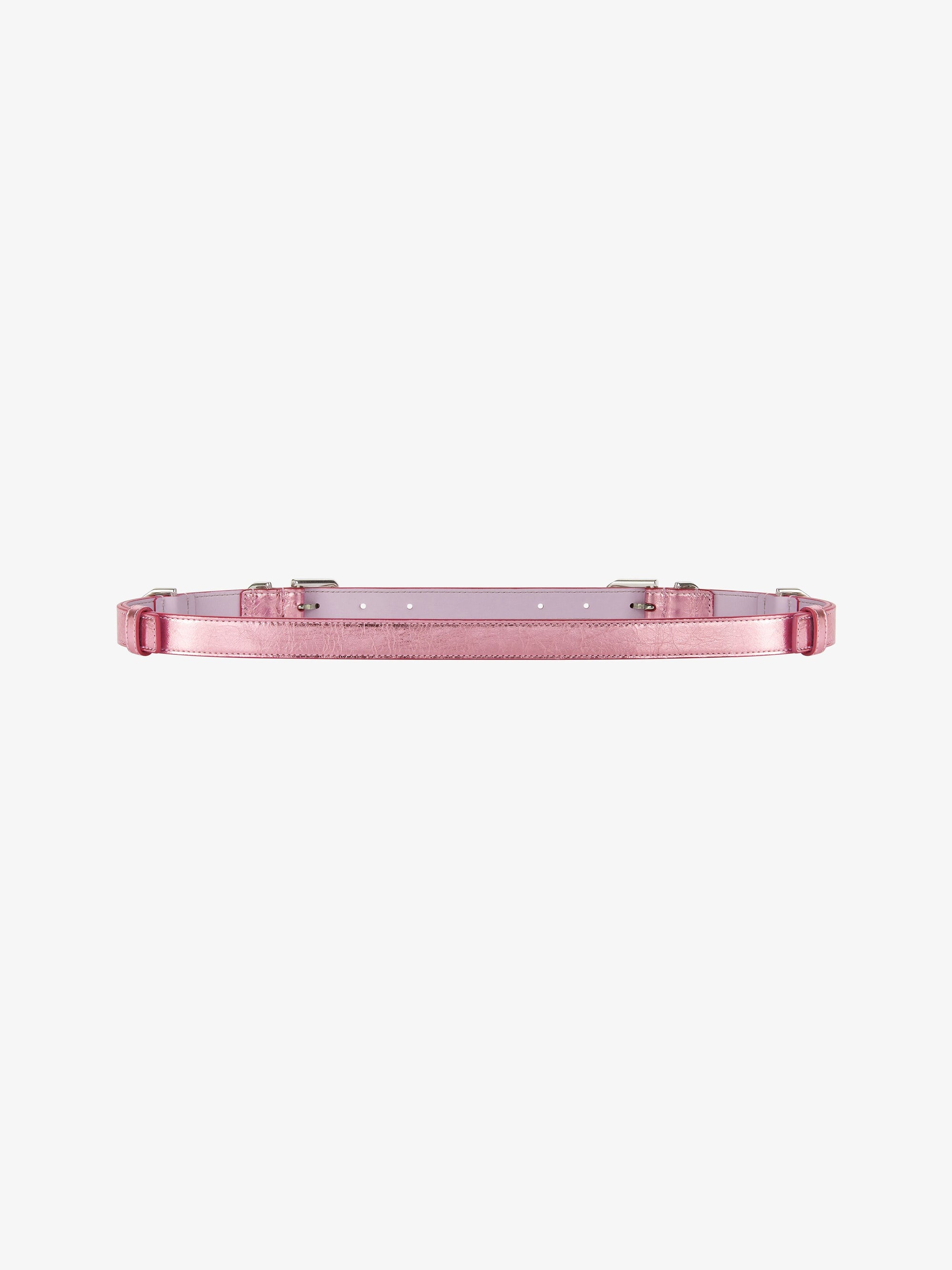 Ceinture Voyou en cuir laminé - Silk Pink
