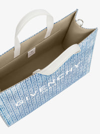 G-Tote Medium Shopping Bag in Denim - Light Blue