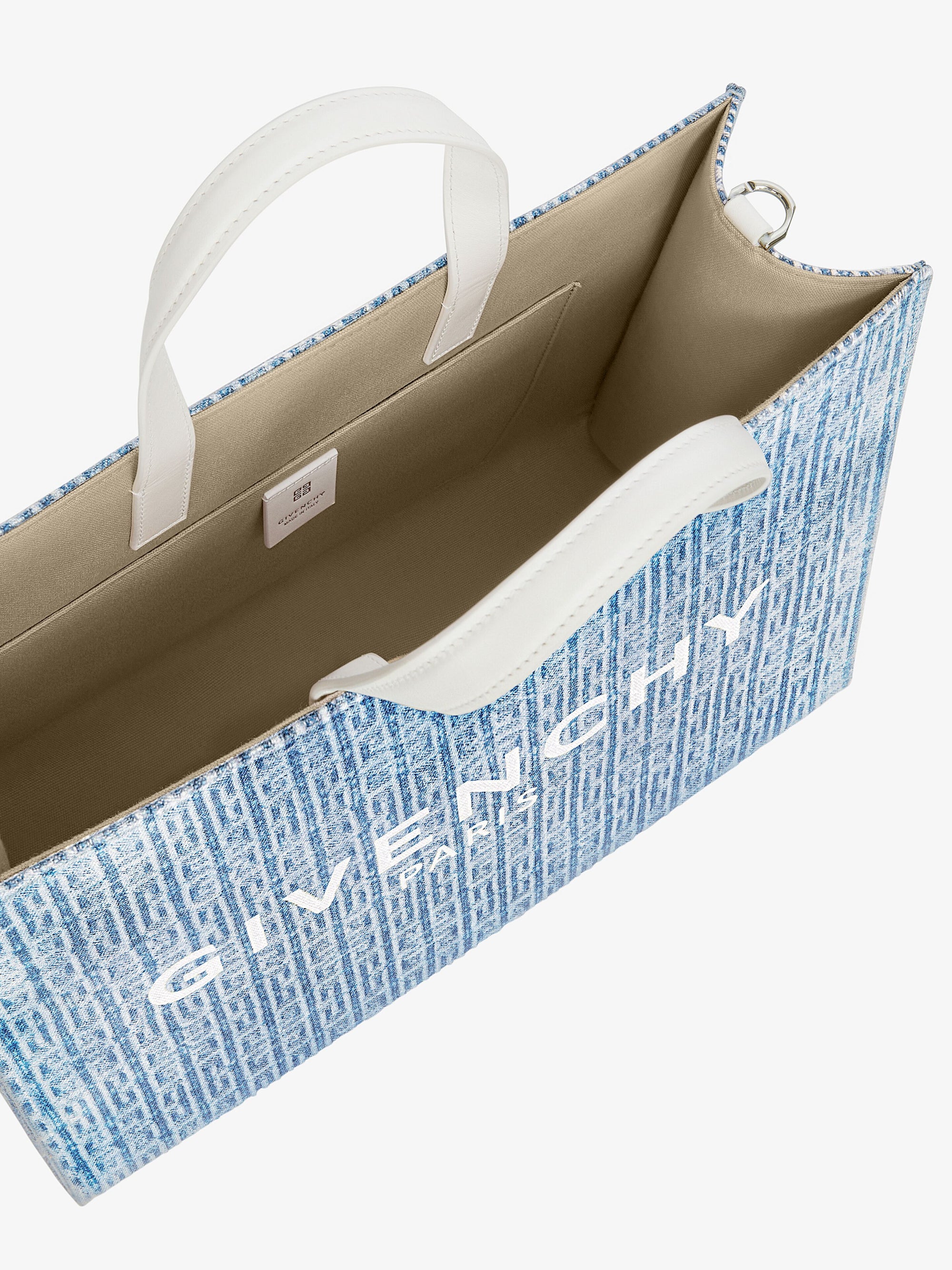 G-Tote Medium Shopping Bag in Denim - Light Blue