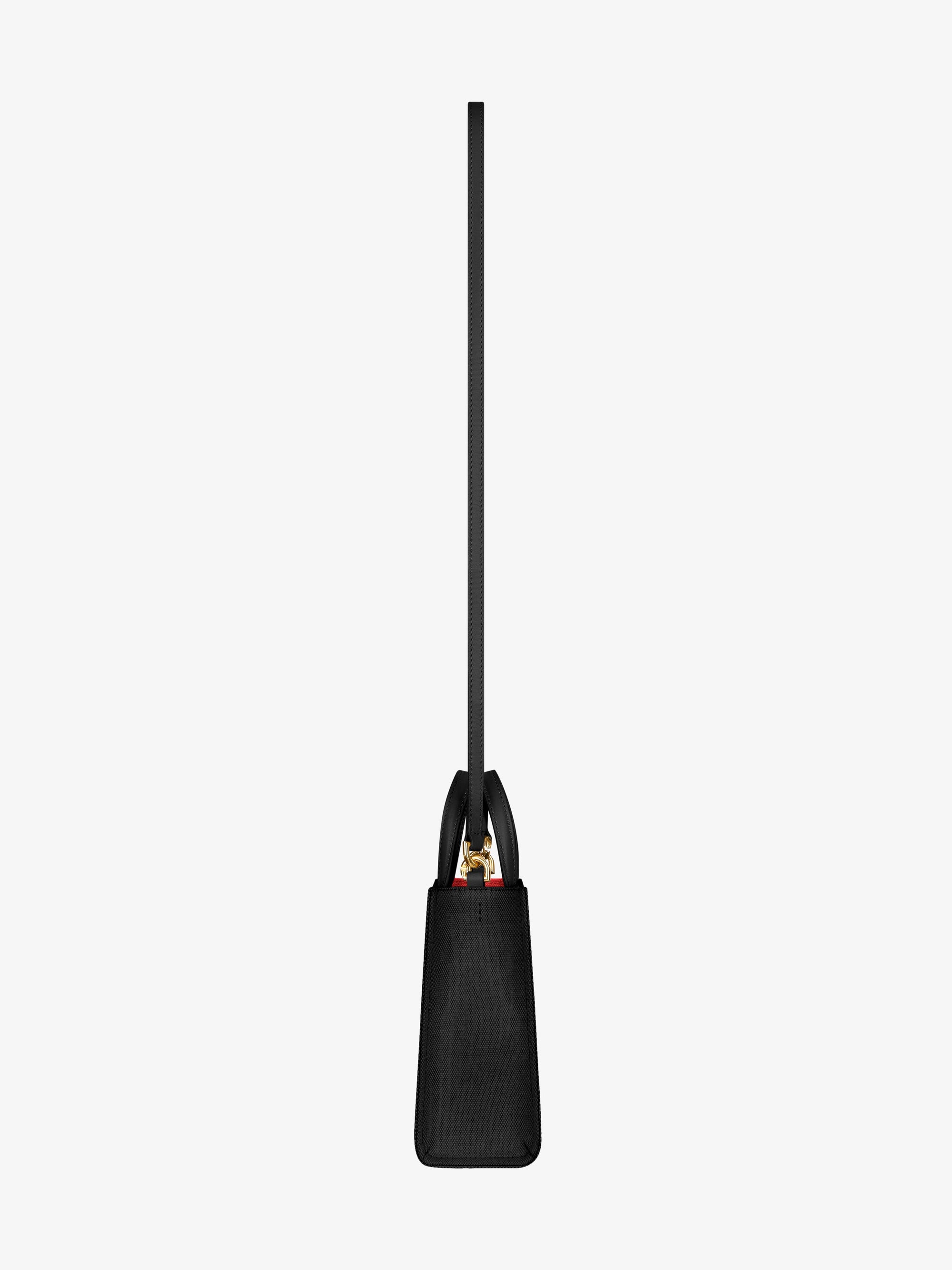 Cabas G-Tote mini vertical en lin mélangé - Noir