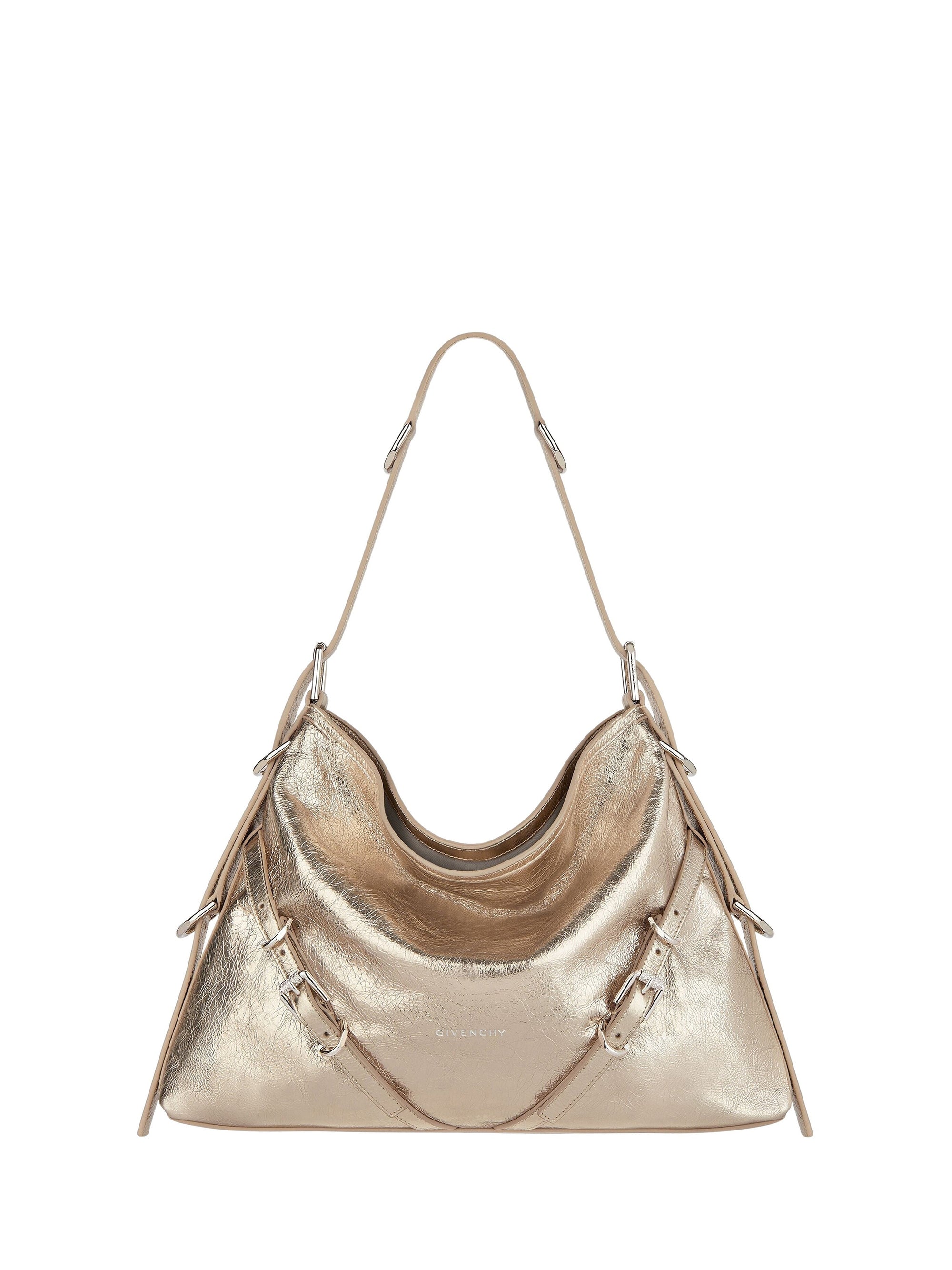 Sac Voyou moyen en cuir laminé - Dusty Golden