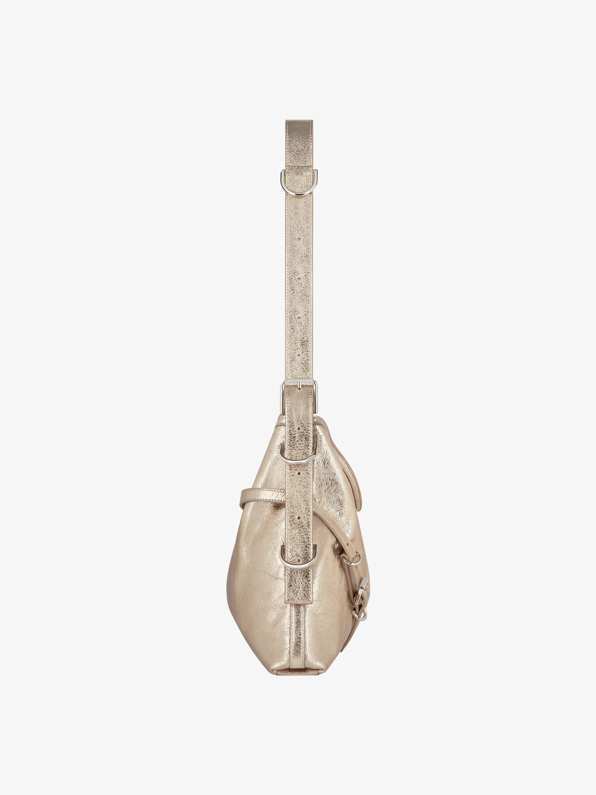 Sac Voyou moyen en cuir laminé - Dusty Golden