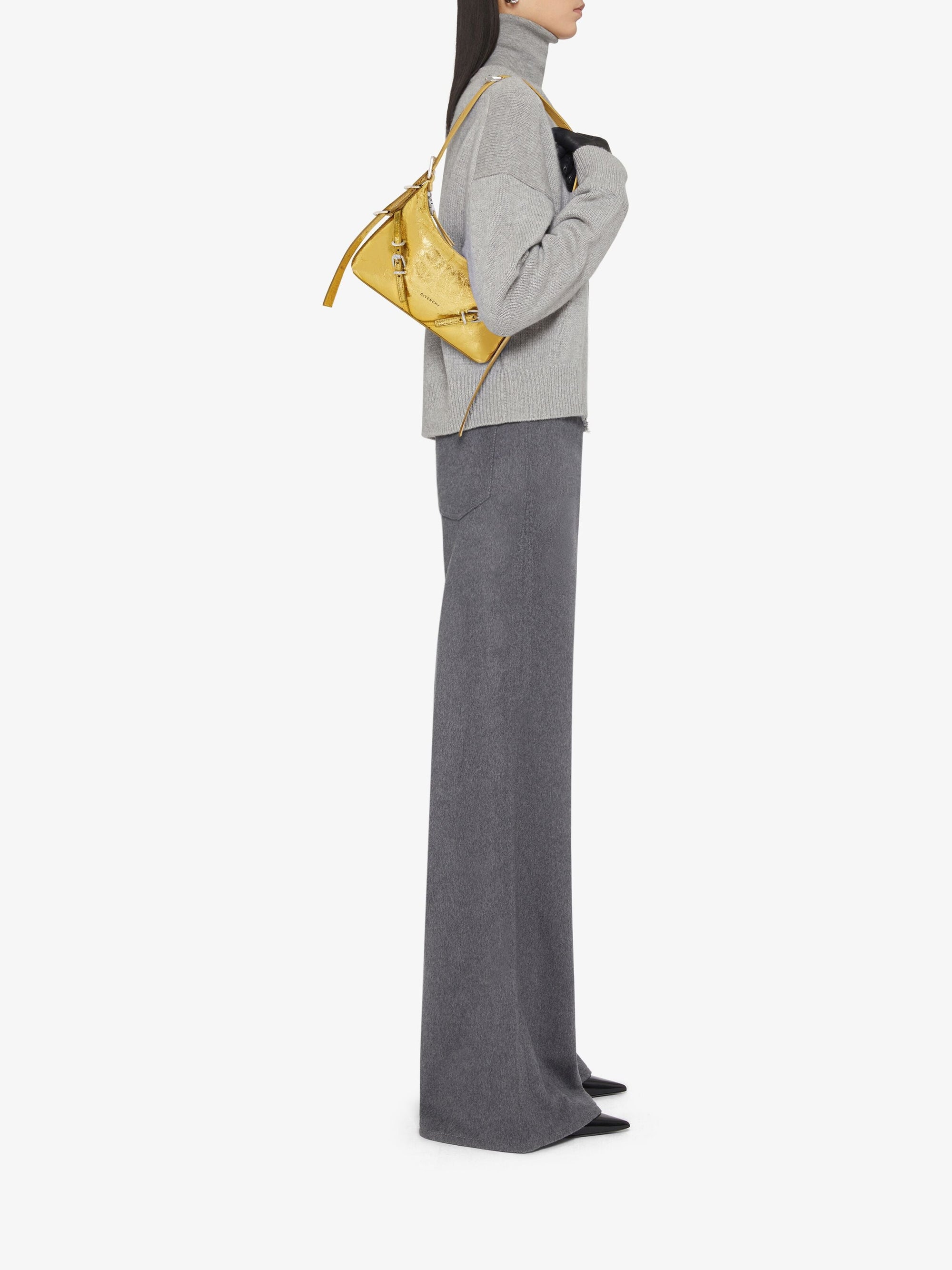 Sac Voyou mini en cuir laminé - Golden