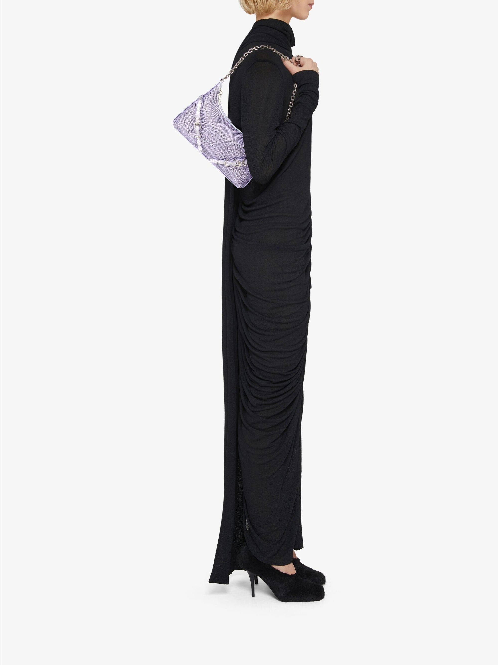 Sac Voyou party en satin avec strass - Lavender