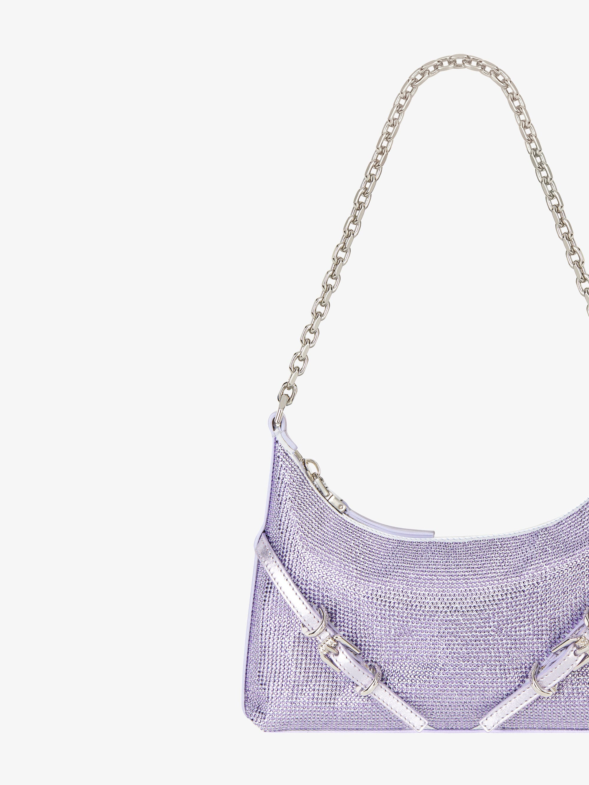 Sac Voyou party en satin avec strass - Lavender