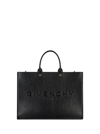 Cabas G-Tote moyen en cuir - Noir