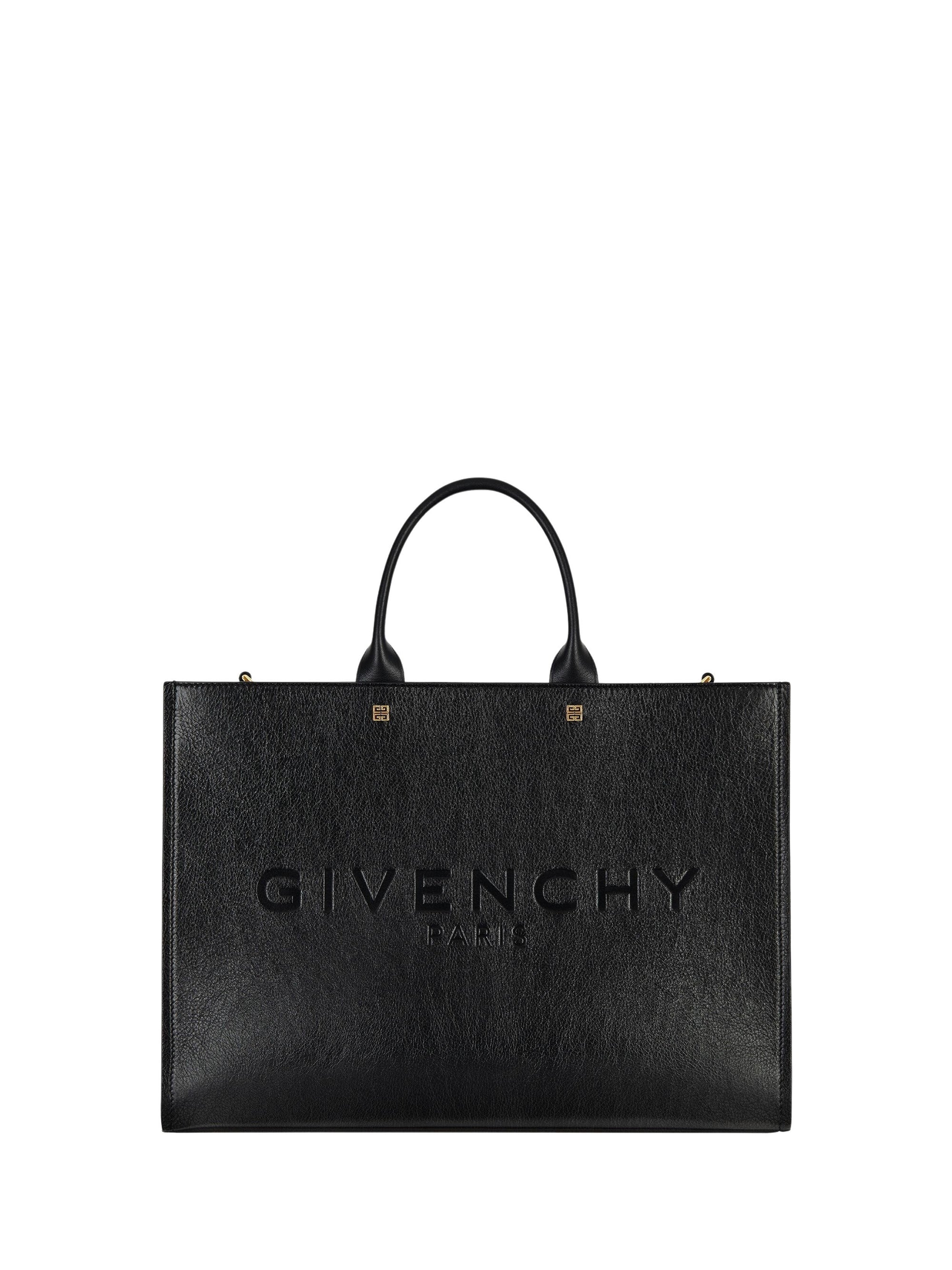 Cabas G-Tote moyen en cuir - Noir
