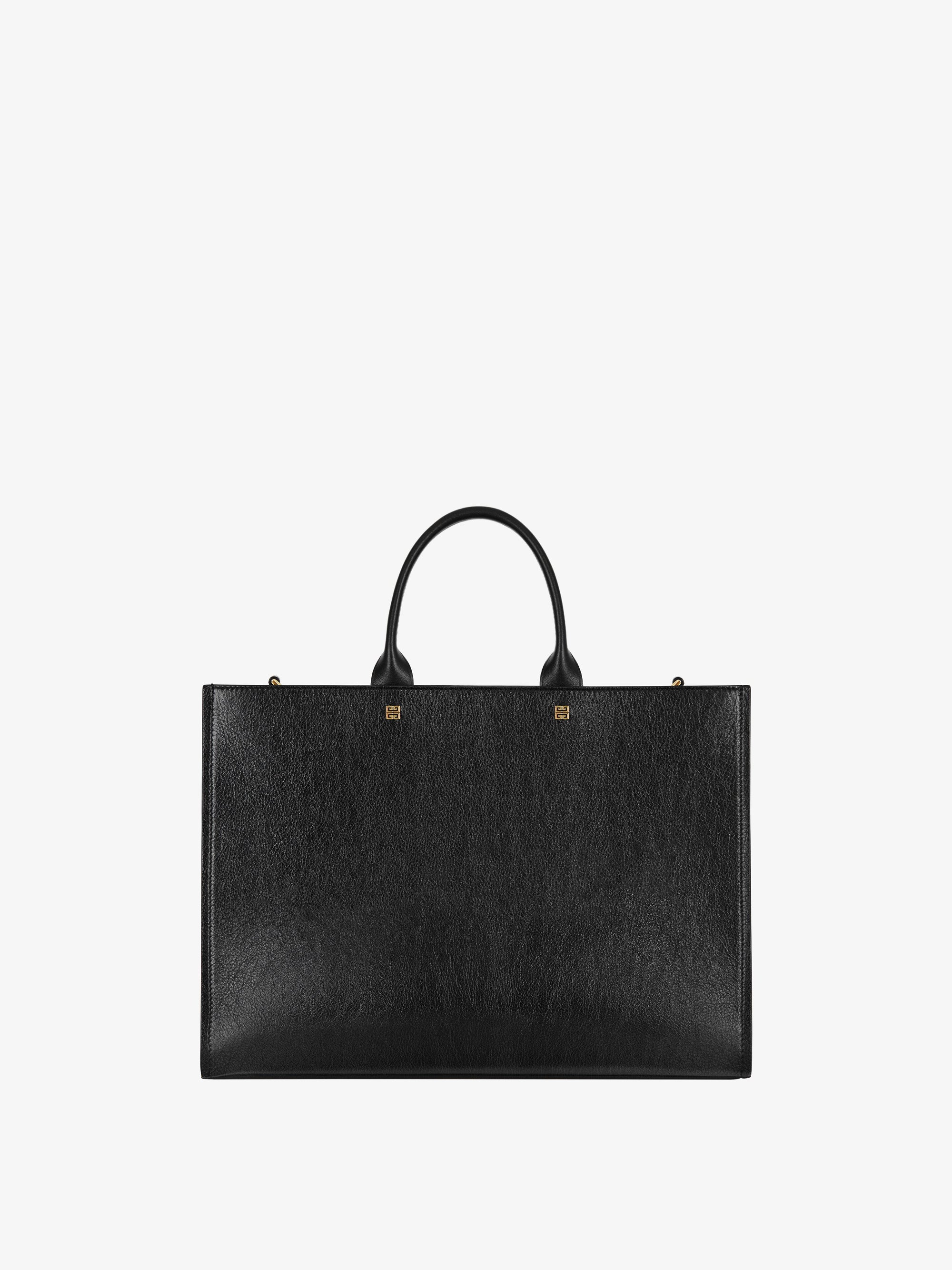 Cabas G-Tote moyen en cuir - Noir
