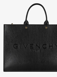 Cabas G-Tote moyen en cuir - Noir