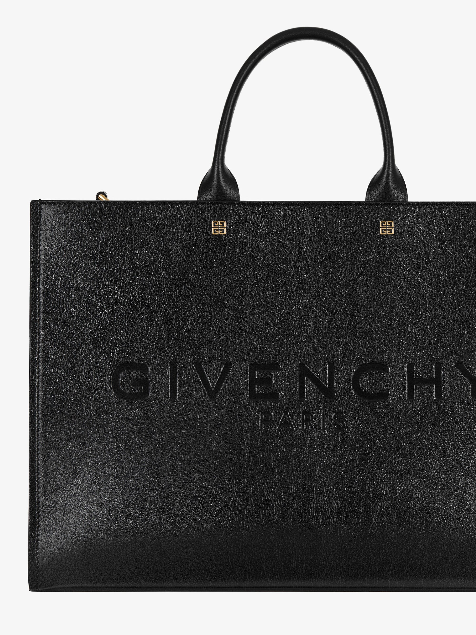Cabas G-Tote moyen en cuir - Noir