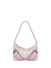 Sac Voyou boyfriend party en cuir vieilli - Old Pink